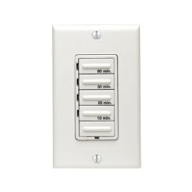 Leviton 6560M-I Decora 500W Four Preset 10-20-30-60 Minutes Electronic Incandescent Only Timer Switch, Single Pole, Ivory