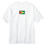 T-Shirt White  Flag Transfer Guyana  State Country