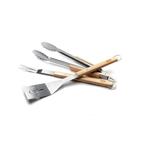 Kingsford 3-Piece St. Louis BBQ Tool Set, Spatula, Tongs and Fork by