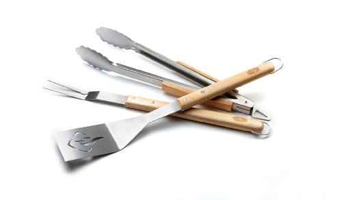 Kingsford 3-Piece St. Louis BBQ Tool Set, Spatula, Tongs and Fork