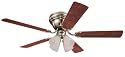 Westinghouse 7861600 Contempra IV Four-Light 52-Inch Five-Blade Ceiling Fan, Brushed Nickel with Frosted Ribbed Globes