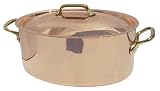 Mauviel Cuprinox Pour La Table 6.6-Quart Oval Stockpot with Lid@@ Bronze Handles