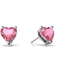 Created Pink Sapphire 14kt White Gold Stud Earrings