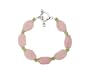 Sterling Silver, Rose Quartz, Peridot 1-Strand Bead Bracelet, 7.5"