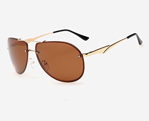 Men's fashion trend sunglasses polarized sunglasses yurt (Gold-framed tinted lenses)