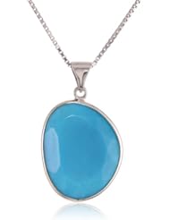 Sterling Silver Turquoise Sliver Pendant Necklace, 18"