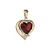 14K Yellow Gold Heart Genuine Garnet Filligree Pendant