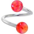 Red Aurora Ball Spiral Twister Belly Ring
