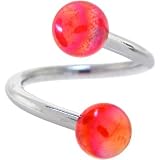 Red AURORA BALL Spiral Twister Belly Ring