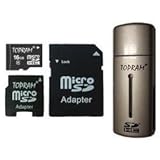 TOPRAM 16GB microSD microSDHC Transflash Memory Card with SD & MiniSD Adapt ....