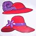 Fashionable Red Hat w/ Purple Feather and Flower Car Magnet Set