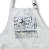 A Man Working at a Weaving Loom in Avoca Ireland Done in a Coloring Book Finish With Tons of Detail - Full Length Apron With Pockets 22w X 30l