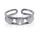 Adorable Triple Heart Toe Ring Sterling Silver Toering