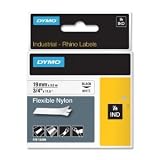 Rhino RhinoPRO Flexible Nylon Tape. RHINOPRO 3/4IN WHITE FLEXIBLE NYLON LABELS LABELS. 0.75' Width x 11.5' Length - 1 Each - Nylon - Thermal Transfer - White