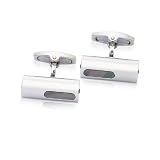 Square Mile Black Mother of Pearl and Black Diamond Cufflinks