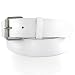 GENUINE LEATHER SNAP ON WHITE BELT WITH A DETACHABLE BUCKLE, FITS ANY KIND OF BUCKLE