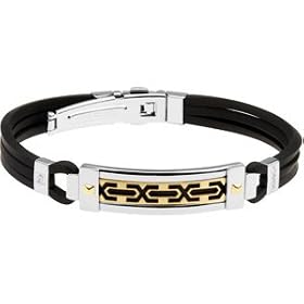 Mens Bracelet 18KT Yellow Gold and Stainless Steel by The Men's Jewelry Store