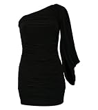 Wide Sleeve One Shoulder Dress