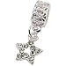 Believe Beads © Star with Clear stones dangle Charm Bead will fit pandora/troll/Chamilia Style