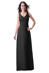V-neck Chiffon Floor Length Homecoming Dress/Bridesmaid Dress/Prom Dress 