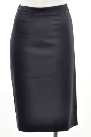 Eileen Fisher Black Wool Knee Pencil Skirt