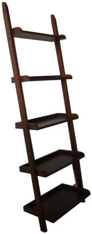 Mintra Walnut Finish 5-Tier Ladder Book Shelf by Mintra Corporation