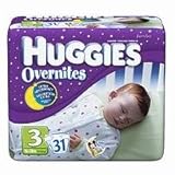 Huggies Overnites Diapers, Jumbo Pack, Size 3, 16-28 lbs, 31 ea.