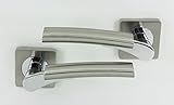Ultimo Lever Door Handle on Square Rose Satin Nickle/Polished Chrome 3650-SQ by Excel [並行輸入品]