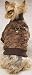 Dog Coat - Faux Leather Brown Dog Bomber Jacket with Coordinating Fleece Lining - Medium
