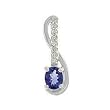 14K White Gold Sapphire and Diamond Pendant