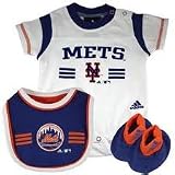 New York Mets Bib, Booties, Creeper Onesie Set 3 6 Baby Infant Newborn