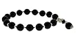 Faceted Black Onyx and Sterling Silver Bracelet with Swarovski Crystal Faceted Black Onyx and Sterling Silver Bracelet with Swarovski Crystal
