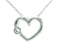 0.03 cttw Heart Shaped Pendant in 14k White Gold LIFETIME WARRANTY