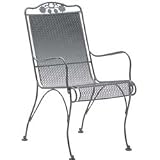 Brentwood High Back Dining Arm Chair - Wrought Iron Patio Furniture