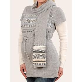 Motherhood Maternity: Long Sleeve Removable Scarf Maternity Hoodie