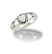Black Hills Gold Opal Ring made of Sterling Silver with 5 X 5 mm heart shaped Opal and Black Hills Gold 12k Leaves