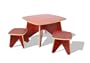 Eco-friendly Kid's Project Table Set with 2 Stools in Fire Finish
