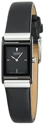 Citizen Women's EW9215-01E Eco-Drive Stainless Steel Black Leather Strap Watch
