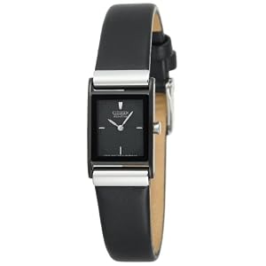 Citizen Women's EW9215-01E Eco-Drive Stainless Steel Black Leather Strap Watch