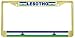 Lesotho Kingdom Flag Gold Tone Metal License Plate Frame Holder