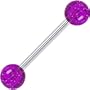 Barbell - Glittering Grape Glitter Tongue Ring