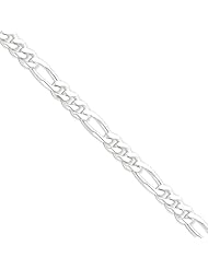 7.75 mm, Sterling Silver, Figaro Chain - 24 inch