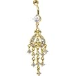 24kt Gold Plated Cubic Zirconia Eden Chandelier Belly Ring