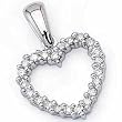 14kt White Gold Diamond Heart Pendant