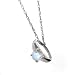 10K WG March Birthstone Small Ring Charm-Aquamarine w/18 chain