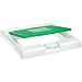 Bel-Art 132040001 White Bezel Cover Glass Disposal Carton with Green Panel
