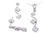 Sterling Silver Past Present and Future Polished Earring and Necklace Set
