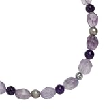 Amethyst and Grey Pearl Beaded Necklace