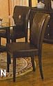6 "New" Parson Chairs Brown Leatherette with Cherry Legs