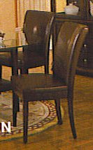4 NEW PARSON CHAIRS BROWN LEATHERETTE WITH CHERRY LEGS